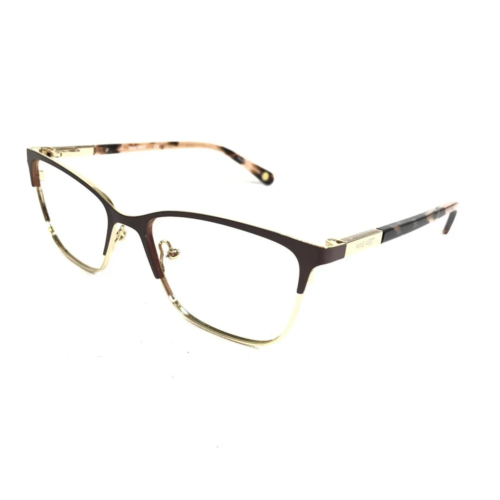 Nine West Eyeglasses Frames NW1089 210 Brown Gold Cat Eye Full Rim 52-16-135